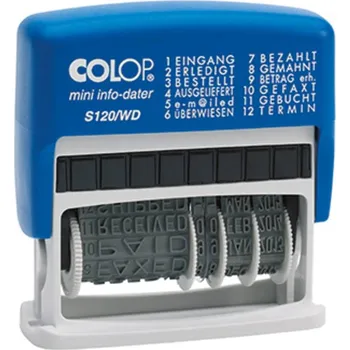 Razítko Colop mini info-dater S120/WD datumovka 47 x 4 mm (š x v) modrá, šedá