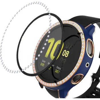 VSECHNONAMOBIL 43047 DIAMOND Plastový kryt s ochranným sklem Samsung Galaxy Watch Active 2 44mm tmavomodrý