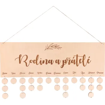 Kalendář ČistéDřevo Dřevěný rodinný kalendář - Rodina a přátelé