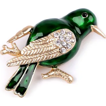 Šperk Brož s broušenými kamínky ptáček