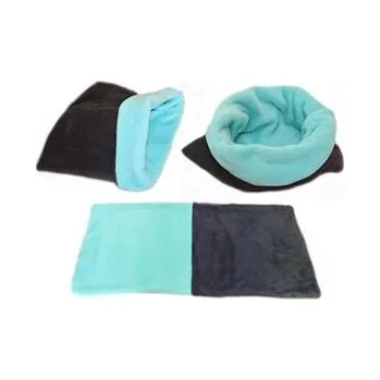 Pelíšek pro psa Marysa spací pytel Mini 37 x 40 cm 3 v 1 barva 37 šedá / tyrkysová pro štěňata /kotě