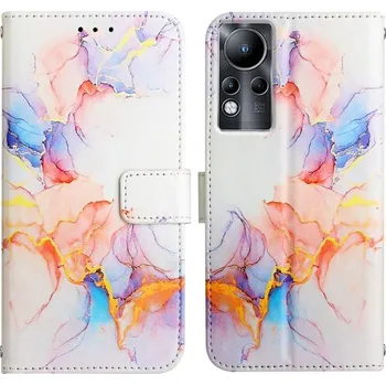 Pouzdro na tablet VSECHNONAMOBIL 54701 ART MARBLE Peněženkový kryt Infinix Zero X Pro WHITE ORANGE