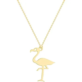 Souprava šperků Plameňák - Přívěsek na krk (Chirurgická ocel) (Řetízek s přívěskem, Plameňák, (Chirurgická ocel))