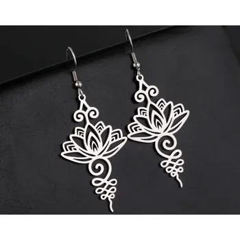 Náušnice B-TOP Dámské náušnice Lotosový květ - nerez ocel
