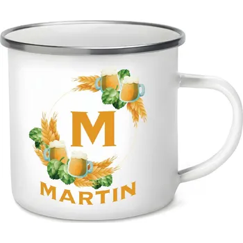Plecháček - Pivní věnec s monogramem a jménem Martin