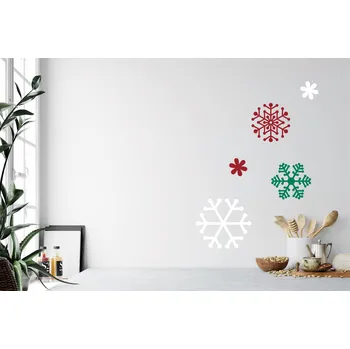 Samolepící dekorace Lepy.cz Samolepka na zeď/okno Sněhové vločky Barevná varianta: Pastelová oranžová
