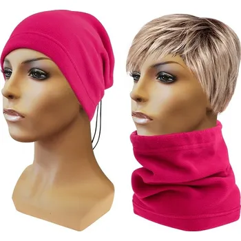 Šátek Čepice s otvorem pro culík Sulov 2v1 Fleece - růžová