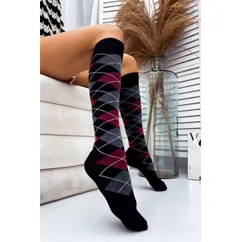 Dámské ponožky Milena podkolenky 0248 Romby - černá, 37-41