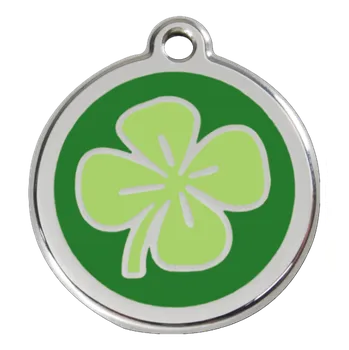 psí známka RED DINGO známka s rytím Čtyřlístek zelená Střední Počet řádků: 2 řádky textu