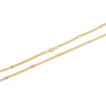 Náhrdelník Dámský zlatý tříbarevný náhrdelník 45 cm ZLNAH143F + DÁREK ZDARMA