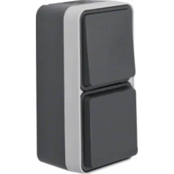 vypínač Berker kombinace vypínač/zásuvka na omítku W.1 šedá, světle šedá 47803515 1 ks