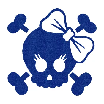 Samolepicí dekorace na vozidlo Lebka 059 pravá s mašlí (89 - Ultra Metalic modrá tmavá) SAMOLEPKA NA AUTO, NÁLEPKA, FÓLIE, POLEP, TUNING, VLASTNÍ TEXT, TISK, AUTOSAMOLEPKY.cz, POLEPY, OBRÁZEK, LOGO, 3D STICKERS