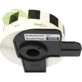 Kotouček do pokladny a tiskárny štítků TONERSYP etikety pro Brother DK-11219, kulaté, přůměr 12mm, 1200ks/role, bílé