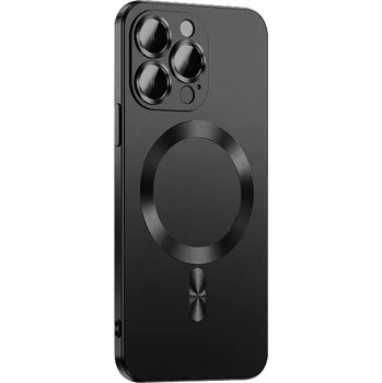 Pouzdro na mobilní telefon Metalický kryt Magsafe se sklem na fotoaparát pro iPhone 13 Barva: Černá