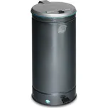 Nádoby na odpad a suroviny, s pedálem, z oceli, vhodné pro 70litrové pytle, stříbrné