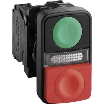 spínač Schneider Electric XB5AW73731M5, XB5AW73731M5 dvojité tlačítko s kontrolkou, 22 mm, 600 V, 6 A, 1 ks