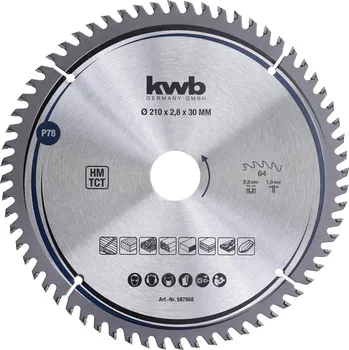 Pilový kotouč kwb 587868 tvrdokovový pilový kotouč 210 x 30 mm 1 ks