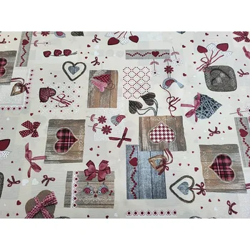 BYTEMA Dekorační látka TM PATCHWORK bordó šíře 140 cm