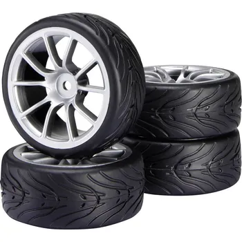 RC náhradní díl Reely 1:10 silniční model kompletní kola Destroyer 10paprskový stříbrná 4 ks