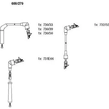 Zapalovací kabel Sada kabelů pro zapalování, , 9091921460, BREMI, 600/279