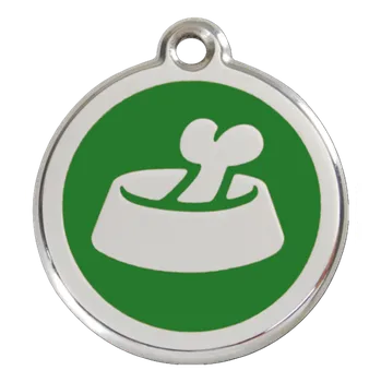 psí známka RED DINGO Známka s rytím Miska zelená Střední Počet řádků: 2 řádky textu