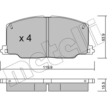 Auto-moto Sada brzdových destiček, kotoučová brzda, , 0446520040, 0446520050, 0446520090, 0446520150, 0446520170, 0446520200, 0446520210, 0446520310, 0446532050, 0446532091, 0446532100, 0446532110, METELLI, 22-0067-0