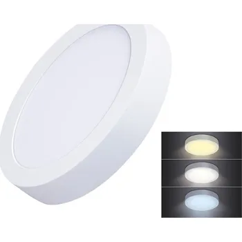 Solight LED mini panel CCT, přisazený, 12W, 900lm, 3000K, 4000K, 6000K, kulatý