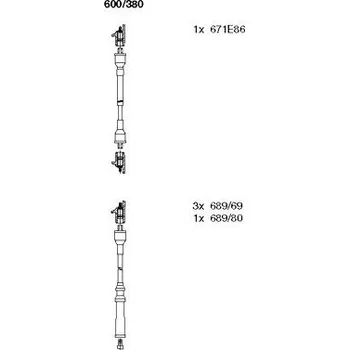 Zapalovací kabel Sada kabelů pro zapalování, , 2272193, 270570, BREMI, 600/380