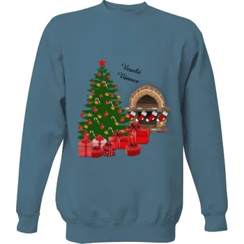 Pánská mikina Mikina bez kapuce Unisex s potiskem Veselé Vánoce pánské