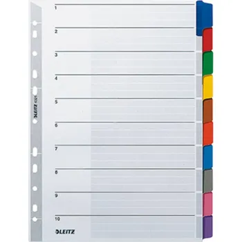 Archivační box Leitz 4321 rejstřík DIN A4 prázdná karton šedá 10 karet 43210000