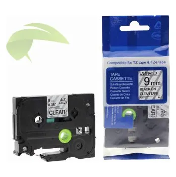 Pásek do tiskárny TONERSYP páska pro Brother TZe-121, 9mm x 8m, černý tisk / průhledný podklad