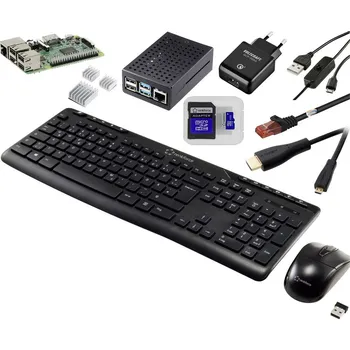 Stolní počítač TRU COMPONENTS Pro Set Raspberry Pi® 3 B 1 GB 4 x 1.2 GHz vč. napájecího zdroje, vč. pouzdra, vč. chladicího tělesa, vč.