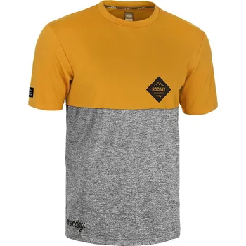 cyklistický dres ROCDAY Cyklistický dres s krátkým rukávem - DOUBLE - žlutá/šedá S