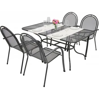 Zahradní sestava Zahradní kovová sestava CORINA III. 1+4 Stůl obdelníkový 160x95 cm (CT0311)