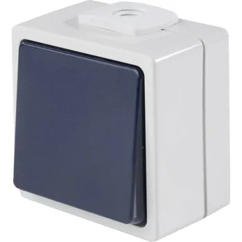 spínač AS Schwabe 62452 tlačítko IP54 šedá