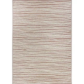 Koberec B-LINE Kusový koberec LOTTO pruhy béžová/bílá 67 x 120 cm