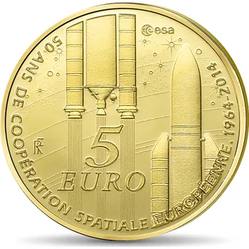 (2014) - 5 € Au - Francie - ESA - Evropská kosmická spolupráce (proof)