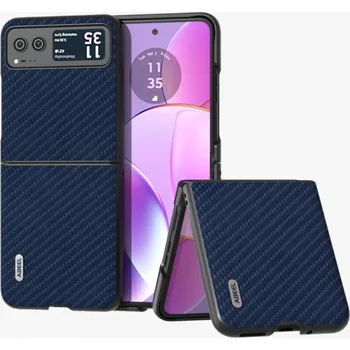 Pouzdro na mobilní telefon ABEEL 61831 ABEEL CARBON Plastový kryt Motorola Razr 40 tmavomodrý