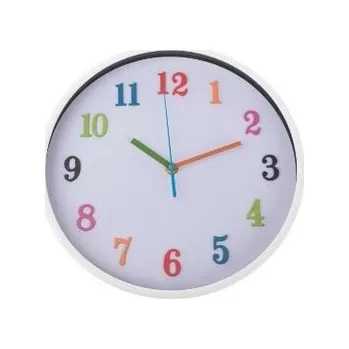 Hodiny Nástěnné hodiny Happy number, pr. 30,5 cm, plast, bílá