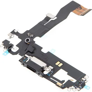 Napájecí a datový konektor s flex kabelem + audio + mikrofon pro Apple iPhone 12 Pro - šedý - kvalita A+