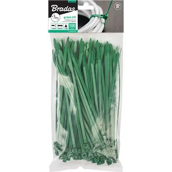 Příslušenství pro plot Stahovací pásky BRADAS GREEN 3,6 x 150 mm zelené 100 ks