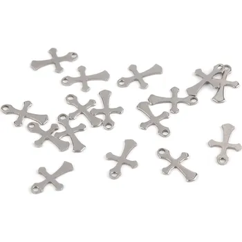 Šperk Přívěsek křížek 9x13 mm, malé, platina