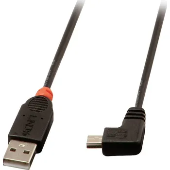 Mobilní telefon LINDY USB kabel USB 2.0 USB-A zástrčka, USB Mini-B zástrčka 0.50 m černá 31970