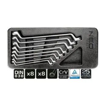 Nářadí pro automobil Sada očkových klíčů zahnutých, 6 - 22 mm, 8ks, , TOPEX, 84-233