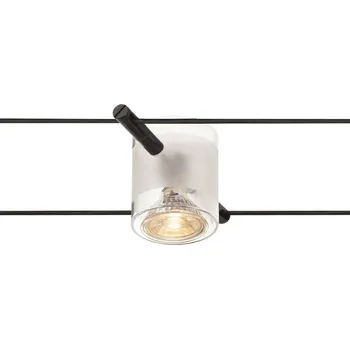 Svítidlo BIG WHITE COMET, svítidlo s lanem pro nízkonapěťový lanový systém TENSEO, QR-C51, černé, částečně satinované sklo 139120