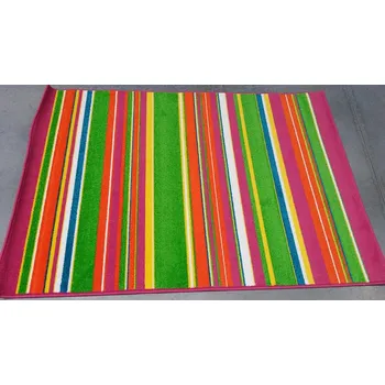 Koberec SINTELON Dětský kusový koberec CITY pruh růžový 120x170