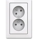 ABB 5513T-C02357 500 ZONI Zásuvka dvojnásobná, s cl., s natočenou dutinou bílá (ABB 5513T-C02357 500)