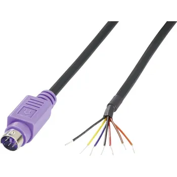 Elektrická zásuvka BKL Electronic 0204097 mini DIN konektor zástrčka, rovná Pólů: 6 fialová 1 ks