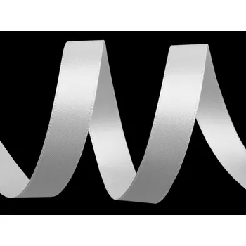 Stuha Atlasová stuha oboulící svazky po 5 m šíře 15 mm, malé, 101 bílá