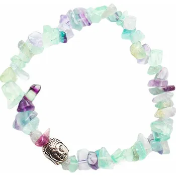 Náramek Fluorit náramek sekaný buddhistický obvod 17 až 23 cm